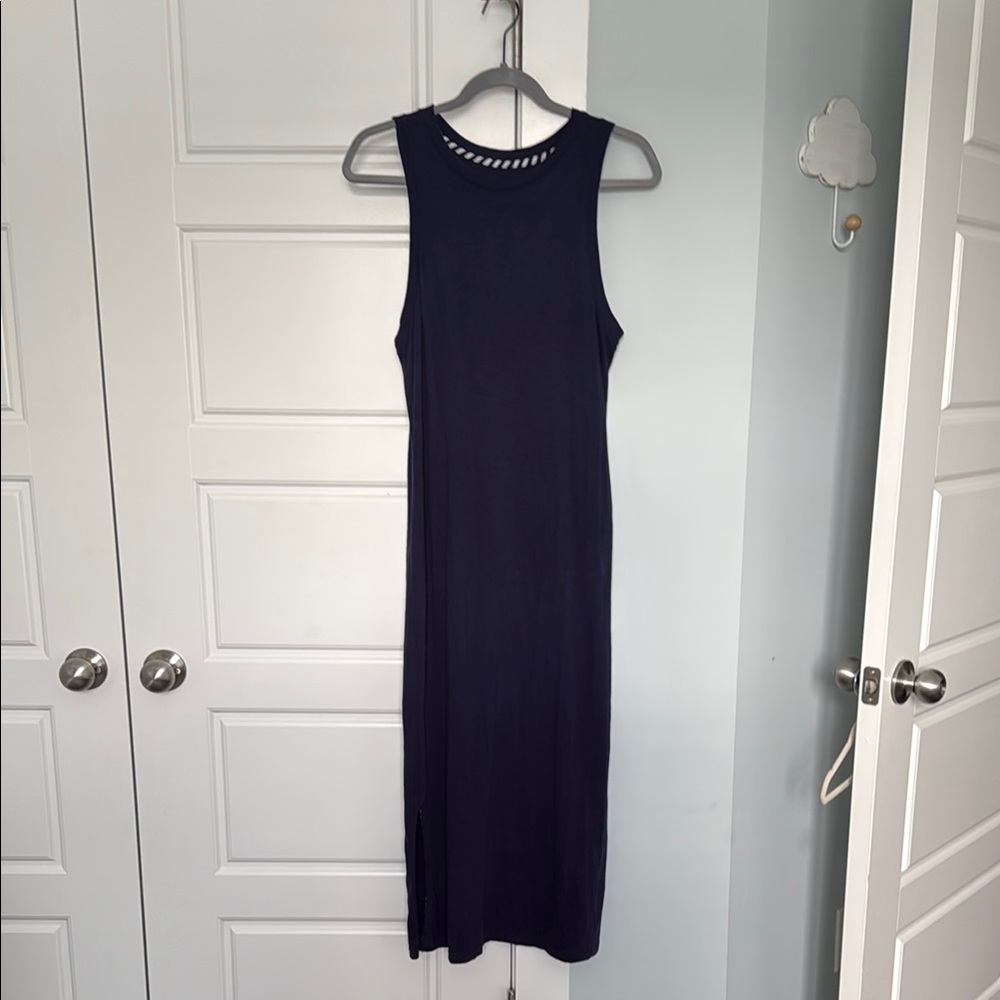 Southern Tide Navy Sleeveless Cotton Midi Dress - Sz Small